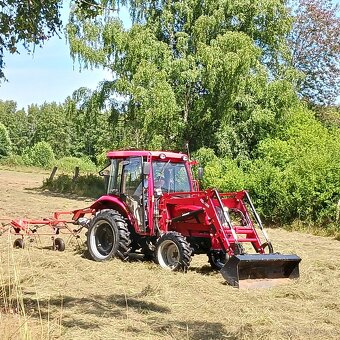 Malý traktor, čelní nakladač fell 500, lžíce, vidle, závaží - 2