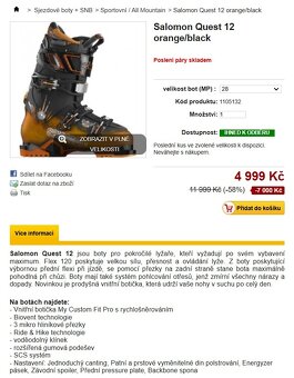 SALOMON EU 42 sportovní značkové lyžáky - 2
