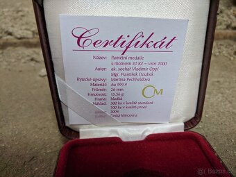 Medaile česka měna certifikaty a etue 5x - 2