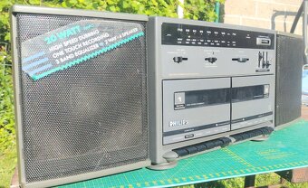 Vintage boombox – Philips AW7792 - rádio a 2-kazeťák - 2
