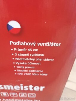Nový podlahový ventilátor 45cm Hausmeister - 2
