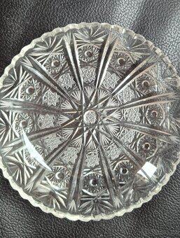 Krásná skleněná ručně broušená miska olovnatý křišťal - 2