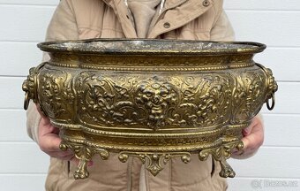 Žardiniéra květináč starožitný 1850-60 mosaz Francie Napole - 2