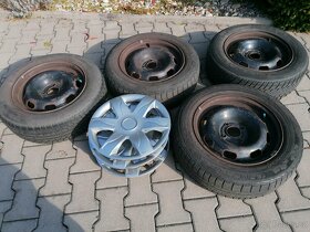 Disky+zimní pneu 3.5-4 mm nadojetí+poklice - 2