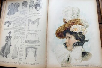 Nové Pařížské módy, svázaný ročník 1898, starý módní časopis - 2