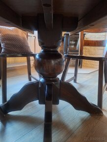 Dubový stůl a 4 židle z masivu - 2