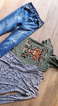 Dívčí džíny 140, šaty, triko s kapucou - 2