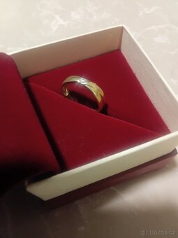 Zlatý prsten s diamantem dámský 50 - 2