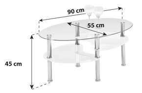 Skleněný Konferenční Stolek - 2