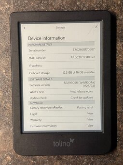 Čtečka knih Tolino Shine 5 16GB černá - 2