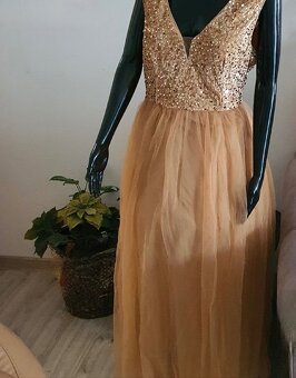 Šaty dlouhé elegantní společenské s flitry - 2