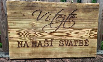 Dřevěná cedule z masivu Svatba - 2
