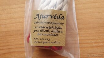 Tibetské vonné provázky Ajurvéda, 25ks originál balení - 2