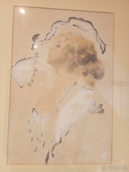 SNÍCÍ DÍVKA - JAN DĚDINA (1870 - 1955) - 2