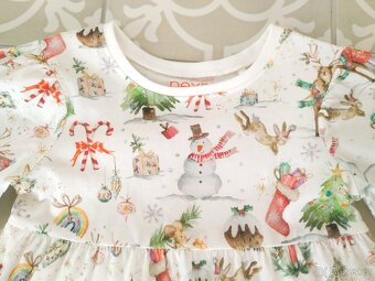 Nové bavlněné překrásné vánoční zimní šaty Next 86 - 2