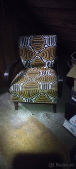 Retro čalouněné křeslo – ohýbané područky - 2
