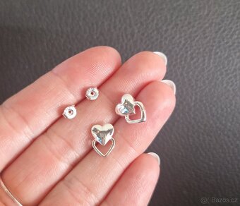 Nové dámské stříbrné náušnice srdce srdíčka 925 - 2