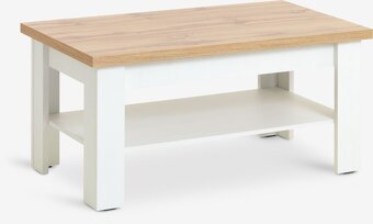 Konferenční stolek MARKSKEL 60×110 bílá/dub - 2