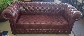 SLEVA - kožená sedačka Chesterfield - 2