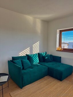 Rohová zelená sedací souprava - 2