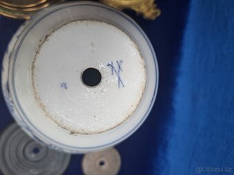 Porcelánová, petrolejová lampa Míšen - 2