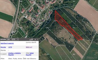 Prodej lesů v k.ú. Lhotka u Velkého Meziříčí - 2