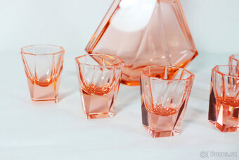 art deco likérová souprava Moser - 2