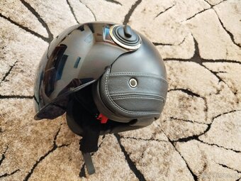 NOX PREMIUM Heritage černá matná/kůže vel.S- 2x plexi - 2