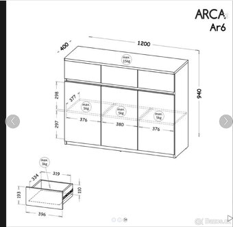 Komoda Arca 6 - Jako nová TOP - 2