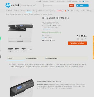 Nová laserová tiskárna HP LaserJet MFP M438n - záruka 2 roky - 2