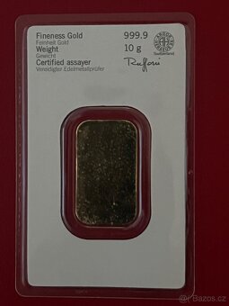 Zlato / zlatý investiční slitek Heraeus 10g - 2