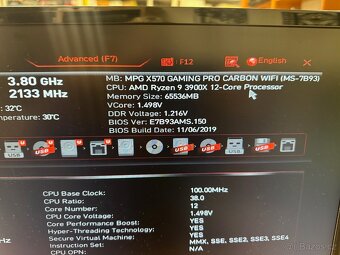 MPG X570 Gaming PRO, RYZEN 9-3900X, 64GB DDR4 - 2