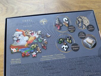 Dřevené puzzle Vánoční kočky, 500+1 dilků - 2