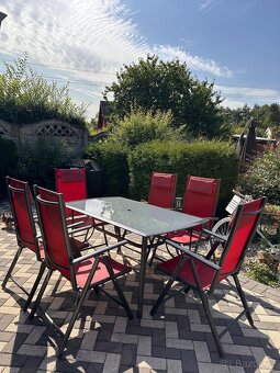 Zahradní sezení 6 míst a stůl zánovní - 2