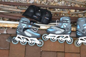 dívčí kolečkové brusle modré b. vel EU 37 krásný dárek - 2