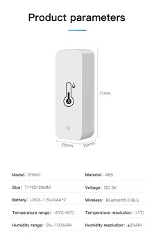 Bluetooth teploměr Tuya BTH01 6 ks - 2
