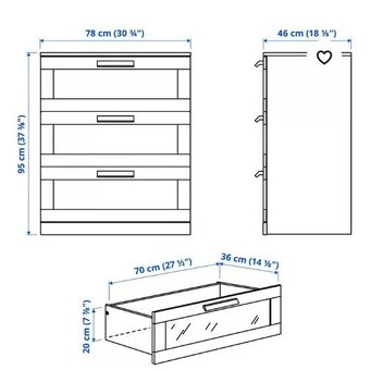 Komoda se 3 zásuvkami - 2