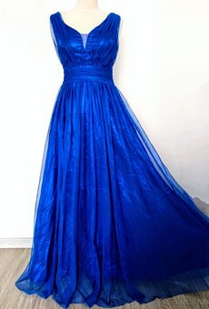 NOVÉ plesové šaty MODRÉ TŘPYTIVÉ - 2