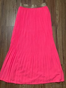 Neonově růžová plisovaná maxi sukně (vel. 40/42) - 2