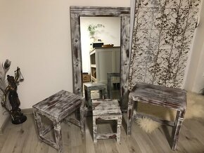 Vintage zrcadlo a 3x stoličky - 2