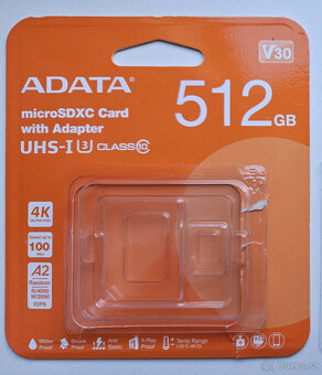 Prodám mikro SD kartu ADATA PREMIER PRO, 512 GB - 2