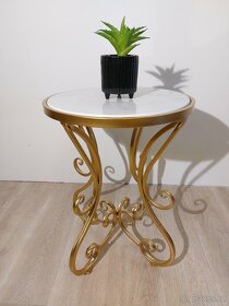 Nový zlatý stolek s pravým mramorem - 2