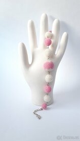 Náramek bílorůžový (nový) - 2