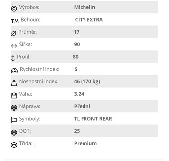 Pneumatika Michelin city 17' - 2