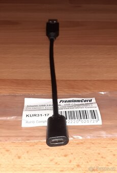 USB Adaptér - 3.0 A/samec - USB-C/samice - 2