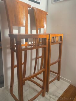 Barové židle teak - set 4 - 2