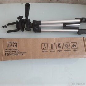 Nový stativ 100cm, laser, foto, telefon. - 2