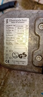 Dieselové nezávislé topení Eberspächer Hydronic d5wsc 12v 5k - 2