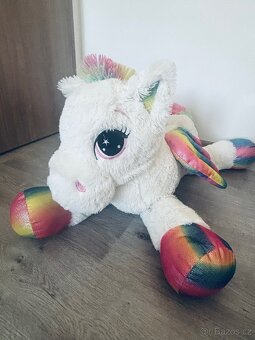 Velký duhový plyšový koník - 2