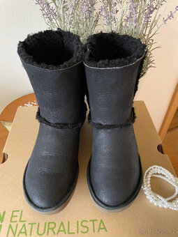 Černé kožené boty válenky sněhule El Naturalista 39 - 2